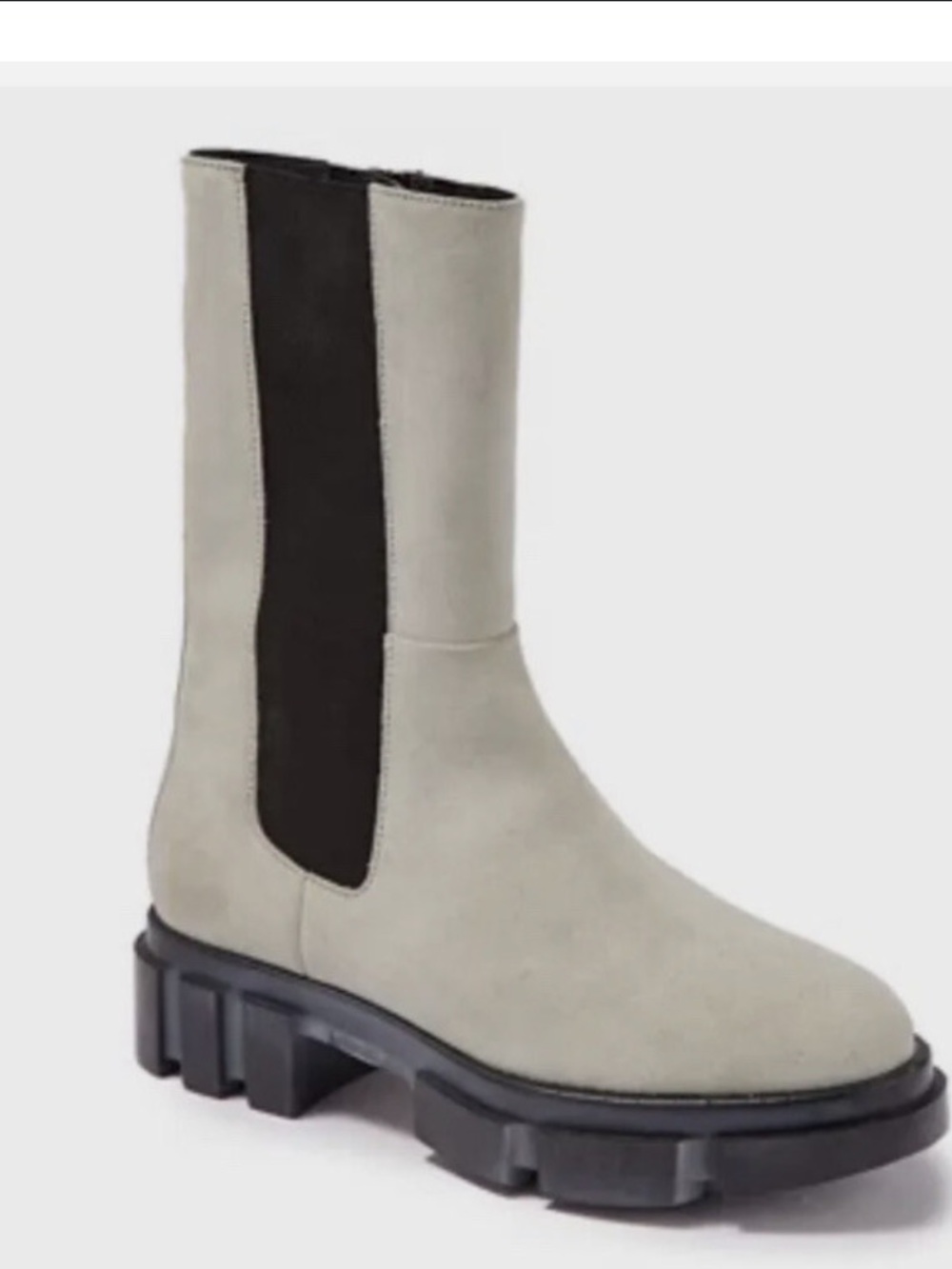 Free People Brooks Chelsea Boot in Grey Mist with Black Elastic